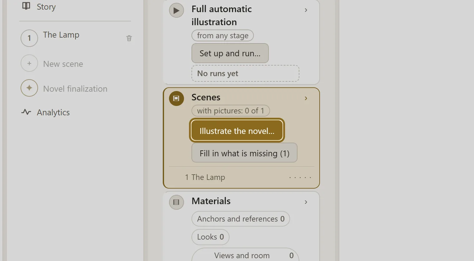 Screenshot for step 5: Click “Illustrate the novel…”.