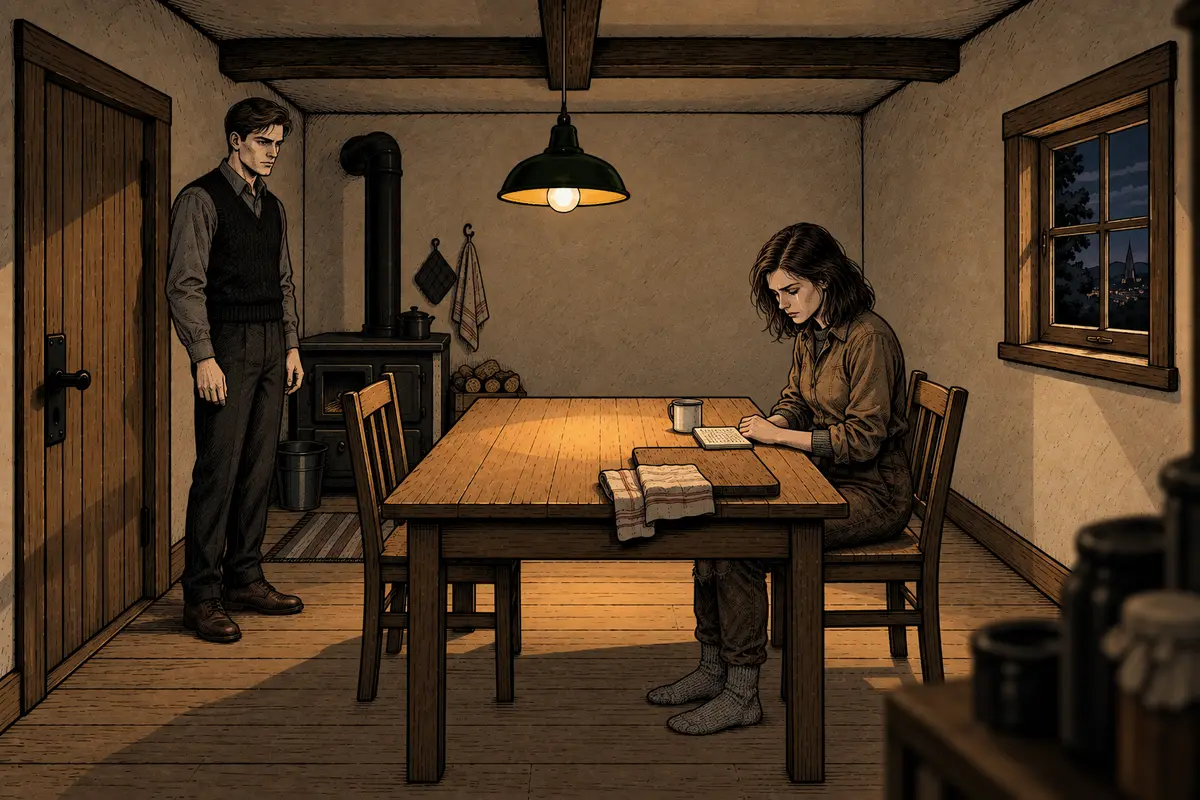 Scene 3, “The house doubles” — an illustration drawn by AuthorCat from the text