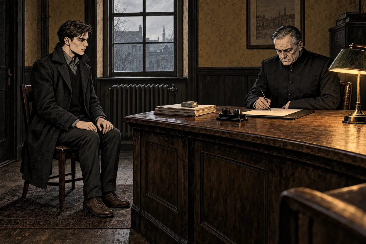 Scene 4, “The permit” — an illustration drawn by AuthorCat from the text