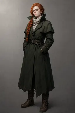 Anime · dark (style): the heroine in full length on a neutral backdrop