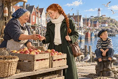 Classics · anecdote cover (style): a sunny morning on the quay: the heroine, a market woman and a boy