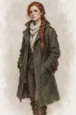 Painterly study (style): the heroine in full length on a neutral backdrop